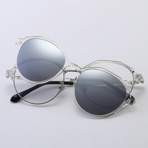 <b>Clip</b>-On Magnetic Sunglasses TR90 Polarized UV400 Oval <b>Frame</b> 8029 Sports Eyewear - Product Image 2