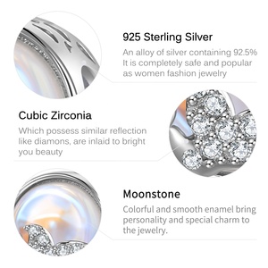 <span class=keywords><strong>Coda</strong></span> di <span class=keywords><strong>sirena</strong></span> con zirconi trasparenti fascino di forma rotonda autentico perline in argento Sterling 925 per gioielli da donna con bracciale con ciondoli fai da te - Product Image 5