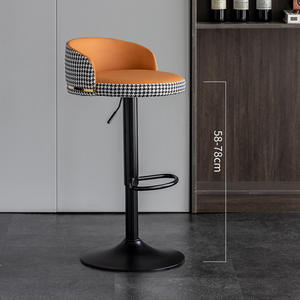 Taburete de barra giratorio de hierro ajustable, construcción directa de fábrica, marco dorado de acero para el hogar, sala de estar, muebles de Bar con barra dorada - Product Image 4