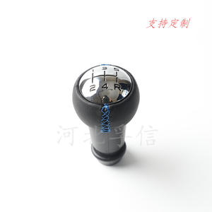 Poignée de levier de vitesse de voiture en cuir avec surpiqûres bleues ergonomique compatible Peugeot 307 - Product Image 2