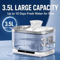 Fontaine à eau intelligente pour chat ChongxinIOT et fontaine à eau sans fil pour chat 3,5 L 8000 mAh SUS304 Séparation eau/air 15 jours Ultra silencieuse