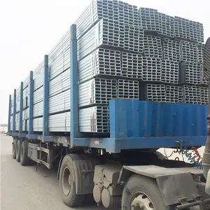 Tubulação mergulhada quente Tubos retangulares pretos galvanizados aço retangular quadrado perfil aço Tianjin GB aço 6 milímetros 0.35 - 30 milímetros