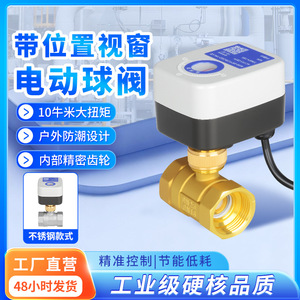 Vanne à boisseau sphérique miniature bidirectionnelle Yueer 1/2 po filetée pour le contrôle de l'eau avec fenêtre de positionnement pour fonctionnement 220V 24V - Product Image 4