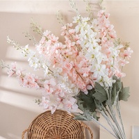 Delphinium Ajacis buatan putih biru Larkspur bunga sutra batang 80 cm rumah taman pernikahan Natal Valentine's Thanksgiving