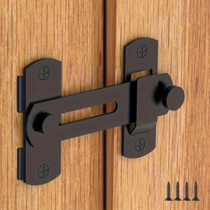 Loquet en acier inoxydable pour serrure de porte moderne et minimaliste avec limiteur réglable pour porte de grange ou de cage pour animaux - Product Image 3