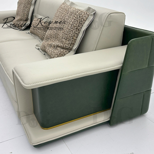 Juego de Sofás Chesterfield Modernos Renoidcas Keynes para Salas de Estar de Apartamentos - Soluciones para Espacios Pequeños con Esponja y Cuero Genuino - Product Image 6