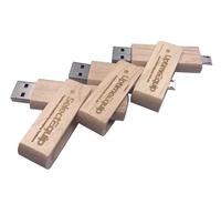 Clé USB en bois pivotante de 16 Go avec logo personnalisé Stylo rotatif en bois de type C au design simple et élégant Styles OTG Cadeaux d'entreprise