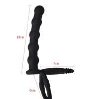 Anneau pénien en silicone pour couples, perles anales, jouets sexuels, étanche IPX7, BDSM, double pénétration, masseur de prostate, 8 perles, périnée