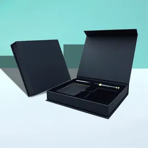 Tùy chỉnh chất lượng cao của công ty trình bày Hộp quà tặng bút với hộp từ sang trọng màu đen kim loại Thẻ quà Tặng hộp thiết lập