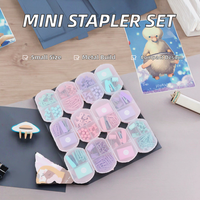 Ensemble de mini agrafeuses manuelles en métal créatives Macaron, fournitures de bureau essentielles