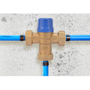 Robinet mélangeur thermostatique à sertir de 1/2 pouce avec raccords à barbelés et vannes de refoulement intégrées, raccord de plomberie en laiton sans plomb, <span class=keywords><strong>eau</strong></span> <span class=keywords><strong>potable</strong></span> - Product Image 5