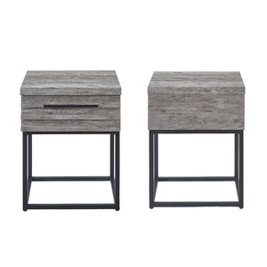 Belize 3-Piece Upholstered Bedroom Set Tufted Wingback <b>Bed</b> With Two Gray Nightstands - Product Image 6
