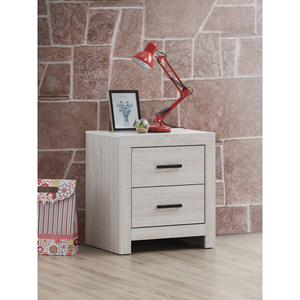 Brantford Coastal White 2-<b>Drawer</b> Nightstand Modern Bedroom <b>Storage</b> <b>Drawer</b> Unit - Product Image 1