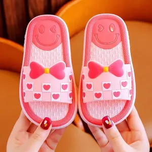 Children's slippers female cartoon heart baby home cute non-slip princess shoes summer soft soled boy summer
