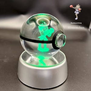 Venta al por Mayor de Fábrica, Nuevo Diseño, Bola de Cristal K9 de Pokémon, Bola de Cristal Transparente de 50 mm, Decoración para el Hogar con Base LED - Product Image 2