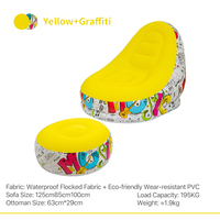 Fauteuil gonflable avec repose-pieds, ensemble de canapé gonflable en PVC floqué pour la maison, le camping et la relaxation