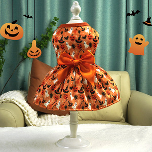 Nuovo Vestito Gotico <span class=keywords><strong>da</strong></span> Principessa Arancione in Poliestere per Cani, Costume di Halloween con Lanterna a <span class=keywords><strong>Zucca</strong></span>, Fiocco in Raso, Gonna Senza Maniche, per l'Autunno - Product Image 2