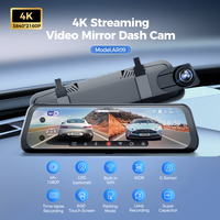 AZDOME AR09 Caméra de Voiture 4K Rétroviseur Tactile 9.66 Pouces Boîte Noire DVR GPS Caméra Avant et Arrière 4K+1080P