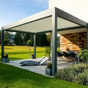 Nuevo estilo minimalista al aire libre persiana techo sombreado e impermeabilización sistema Eco clima eléctrico aluminio Gazebo pérgola Gazebo - Product Image 1