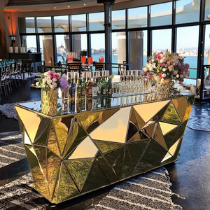Nuevo diseño de muebles de mostrador de barra de oro para bodas, mesas de Hotel Buffet para eventos altos, muebles comerciales - Product Image 4