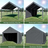 Personnalisé 10X20 Robuste Portable Pliant Cadre en Métal Abri d'Auto Tente d'Auvent de Garage Extérieur pour Stationnement de Voiture OEM ODM