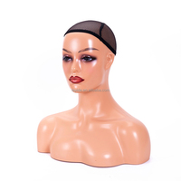 Tête de Mannequin Réaliste en PVC, Buste Féminin avec Épaules pour Présentation de Perruques, Mode Pas Cher en Gros
