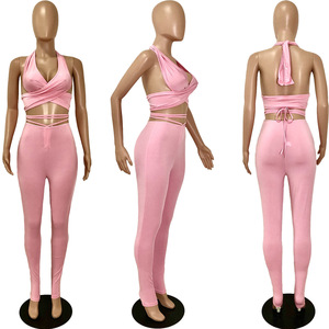 Nuova Tendenza Estate 2022: Completi Donna, Set <span class=keywords><strong>Casual</strong></span> Due Pezzi con Pantaloni, <span class=keywords><strong>Abbigliamento</strong></span> Femminile <span class=keywords><strong>Sexy</strong></span> Coordinato - Product Image 4