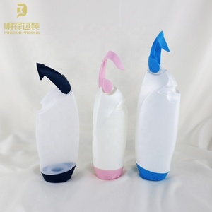 Flacons cosmétiques ovales en plastique à pression, pour gel douche, gommage corporel, soin <span class=keywords><strong>de</strong></span> la peau, couleur naturelle <span class=keywords><strong>rose</strong></span> blanc, avec bouton-poussoir - Product Image 5