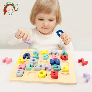 Gioco Montessori in Legno per Bambini, Puzzle Alfabetico con Pezzi Grandi - Product Image 1
