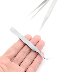 <span class=keywords><strong>Pinzas</strong></span> de acero inoxidable antiácido, Punta curvada recta para <span class=keywords><strong>manicura</strong></span> - Product Image 1