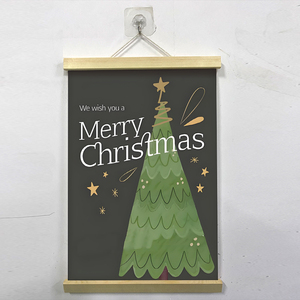 Durable Wooden <strong>Scroll</strong> Poster Vinyl Polyester <strong>Custom</strong> Graphic Magnetic <strong>Scroll</strong> Decorative Hanging Banner Waterproof UV Resistant - Product Image 2
