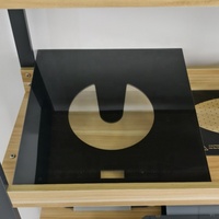 Kaca Tempered Sablon Sutra Hitam untuk Kontrol Peralatan Dapur, Penghisap Asap Dapur Pintar Rumah Tangga
