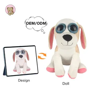 Profesional de alta calidad personalizado lindo perro orejas largas ojos de plástico peluche Animal de juguete