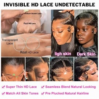 Perruques en dentelle frontale HD sans colle, cheveux vierges alignés sur les cuticules, vente en gros, pour femmes noires, 40 pouces, 13x6, perruque en dentelle frontale en cheveux humains HD
