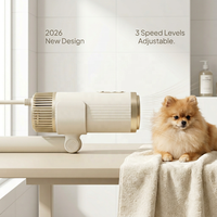 Produit Populaire 2026 Tendance Sèche-cheveux pour chien mains libres Sèche-col pour animaux de compagnie Toilettage 110000RPM Sèche-cheveux pour chat Airflow réglable Rangement facile 1000W