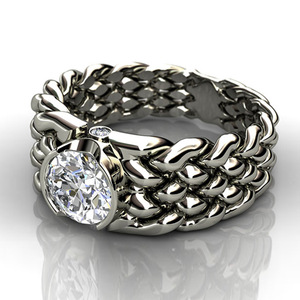 Braided Couple Ring for Men and Women Creative Silver Tone Fashion Finger Accessory Gift - Product Image 1
