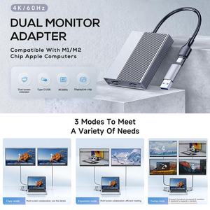Xput-<span class=keywords><strong>Adaptador</strong></span> <span class=keywords><strong>USB</strong></span> 3,0 o <span class=keywords><strong>USB</strong></span> C <span class=keywords><strong>macho</strong></span> <span class=keywords><strong>a</strong></span> 4K 60Hz Dual <span class=keywords><strong>HDMI</strong></span> <span class=keywords><strong>hembra</strong></span> MST Multi-Monitor para monitores duales - Product Image 4