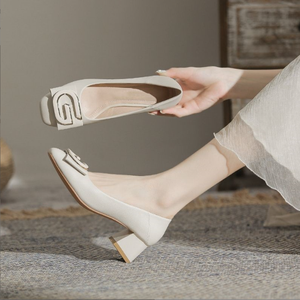 Verano nueva llegada señoras gruesos tacones altos zapatos de oficina formales <span class=keywords><strong>G</strong></span> bombas tacones altos para mujeres - Product Image 1