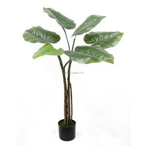 <span class=keywords><strong>Precio</strong></span> barato de fábrica, pequeña planta en maceta verde falsa, planta de Taro salvaje Artificial con <span class=keywords><strong>hojas</strong></span> grandes para decoración de escritorio de piso de casa interior - Product Image 3