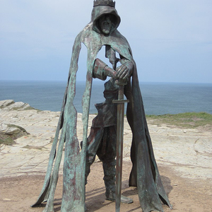 Sculpture de guerrier de taille réelle en Bronze avec Statue d'épée, décoration extérieure - Product Image 3