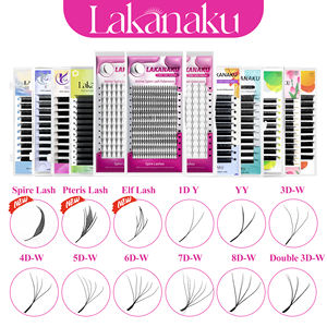 LAKANAKU Extensions de cils YY Cilia Noir Mat 3D 4D 5D 6D 7D 8D W Clover Lash, fournisseur de cils avec logo personnalisé, volume 0.07, fournitures pour extensions de cils YY - Product Image 6