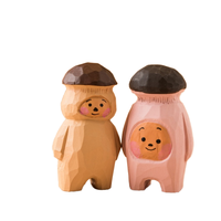 Doux mignon sculpté à la main champignon ornements créatif gravure sur bois pour la décoration intérieure cadeaux bureau bureau accessoires décoratifs