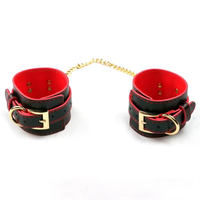 Esposas de Bondage BDSM de alta calidad, ataduras sexuales, puños de mano de cuero ajustables, ataduras de Bondage con hebilla de Metal plateado