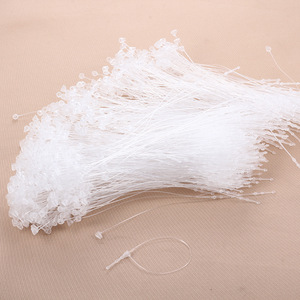 Attaches-câbles en plastique de 5 pouces avec boucle à clipser pour l'enfilage manuel et les étiquettes suspendues, couleur blanche, en résine - Product Image 1
