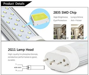 Bầu Trời Nhà Máy Đèn LED 2g11 20W 4Pins 180 Độ 535Mm 2000lm 85-265V 3000K 4000K 6000K LED Ống Ánh Sáng Bóng Đèn Thay Thế Bóng Đèn Halogen - Product Image 4