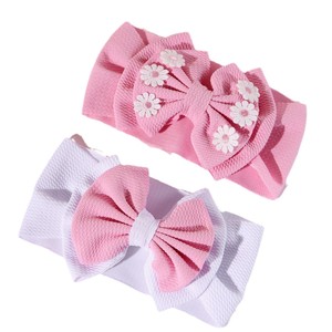 Fascia per capelli a doppio fiocco per bambini, stile commercio estero, protegge la fontanelle, fiocco grande, fiore a margherita, fascia per matrimonio - Product Image 5