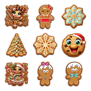 Décorations écologiques pour sapin de Noël, bonhomme en pain d'épices, <span class=keywords><strong>ange</strong></span>, fille arc-en-ciel, 40mm/50mm, en résine acrylique à dos plat, avec paillettes colorées, pour coques de téléphone et nœuds - Product Image 4