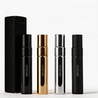 Flacon de parfum rond en verre personnalisé, 5 ml, 10 ml, 15 ml, avec pulvérisateur à pompe coloré, flacon de parfum vide avec boîte