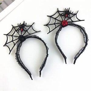 Bandeau de farce d'<span class=keywords><strong>Halloween</strong></span> avec décorations de <span class=keywords><strong>couteau</strong></span> et de toile d'araignée-Bandeau en dentelle à oreilles de chat de petite sorcière - Product Image 1