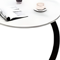 Table console ronde moderne, table d'appoint en métal, table d'appoint de canapé aspect marbre, meubles de salon